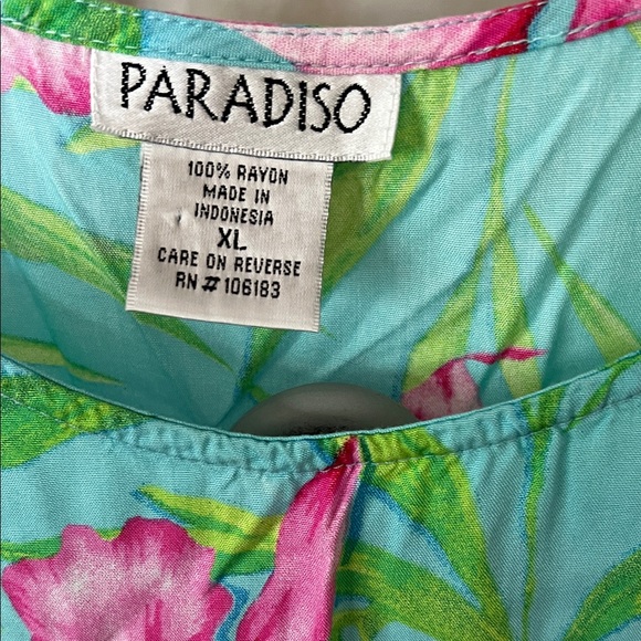 Elegant Floral Maxi Dress - Pink and Blue tropical wear - Picture 3 of 6